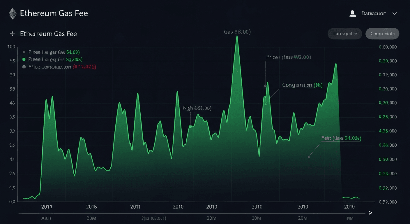 Ethereum gas fees fluctueren met de netwerkvraag