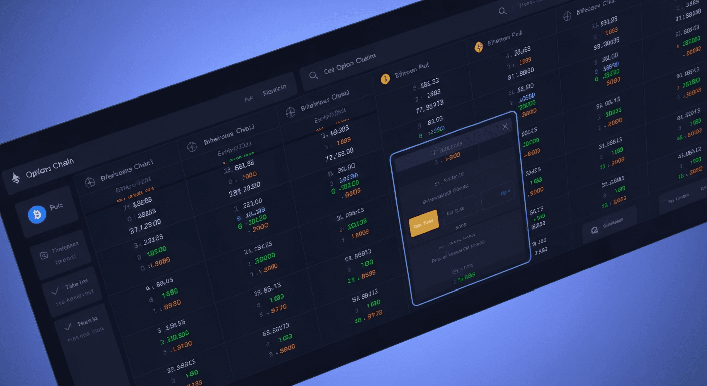 Interfaces de trading d'options DeFi