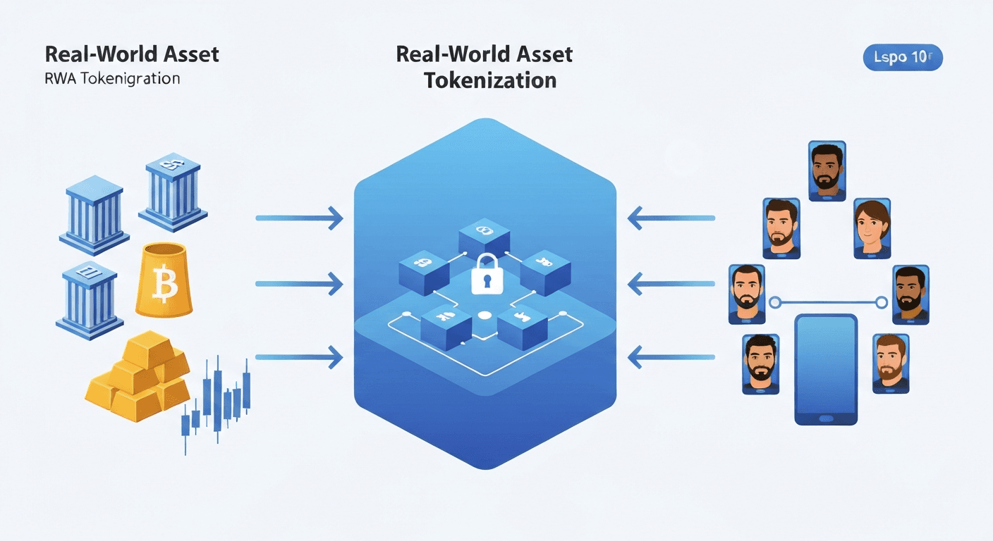 RWA tokenization: traditional assets flow through blockchain to become accessible digital tokens