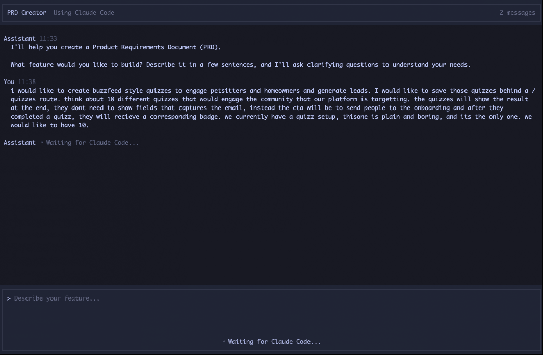 PRD Creator Initial Prompt